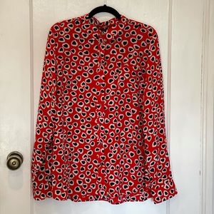 J.Crew Classic Fit Boy Shirt-Silk Heart Print